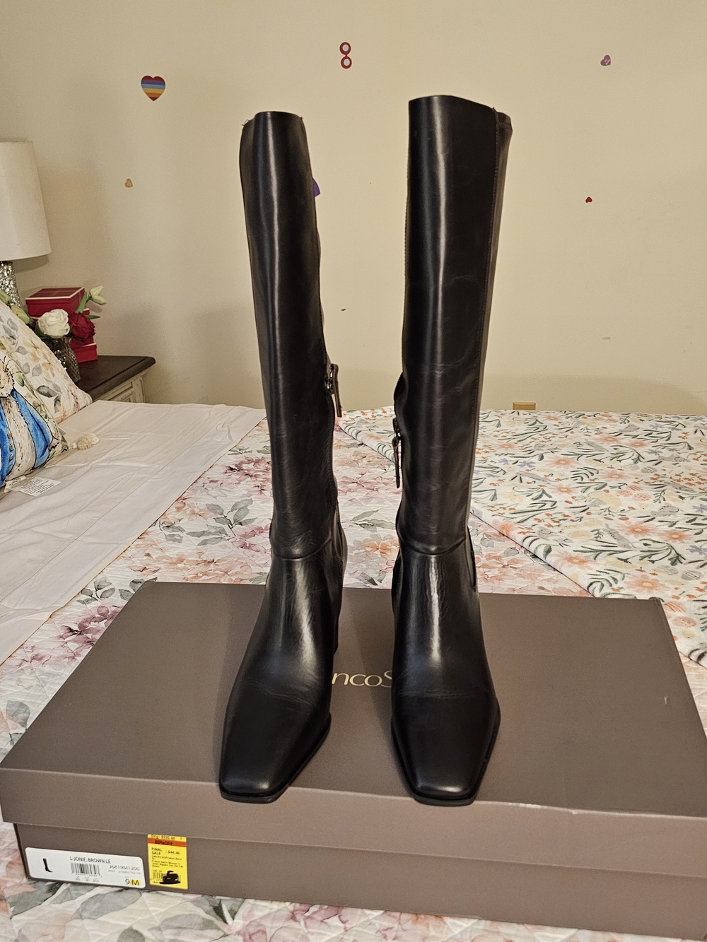 Franco Sarto Black Over-the-Knee Leather Boots